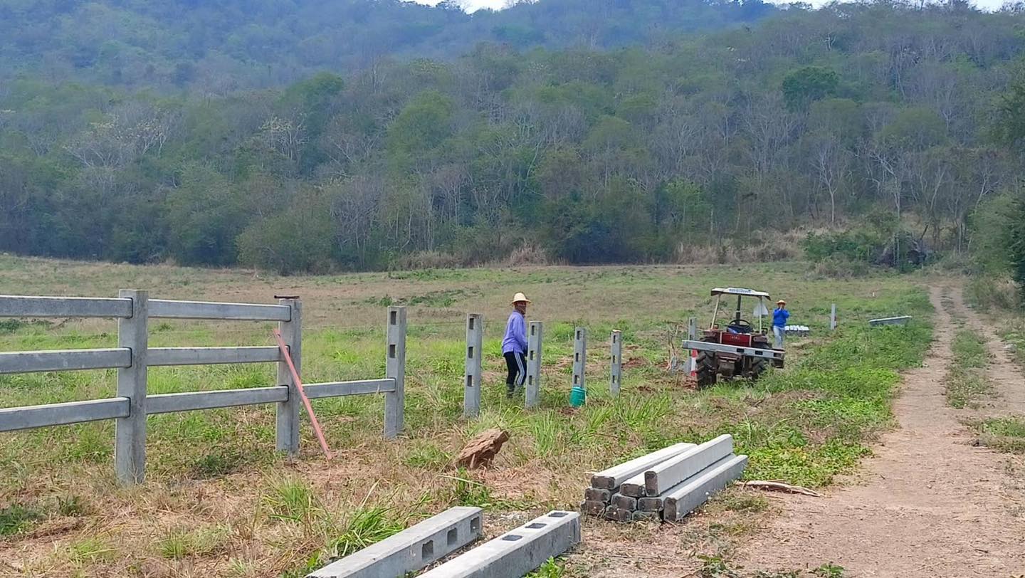 ลงงานรั้ว และห้องน้ำชั่วคราว   ลูกค้าเตรียมขึ้นบ้านแล้วนะคะ